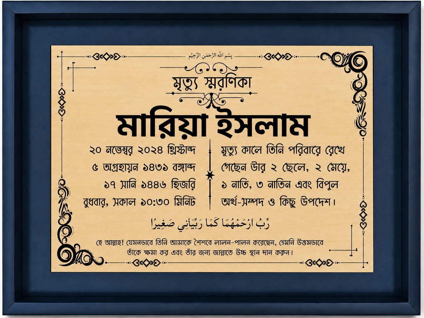 মৃত্যু স্বরণিকা
